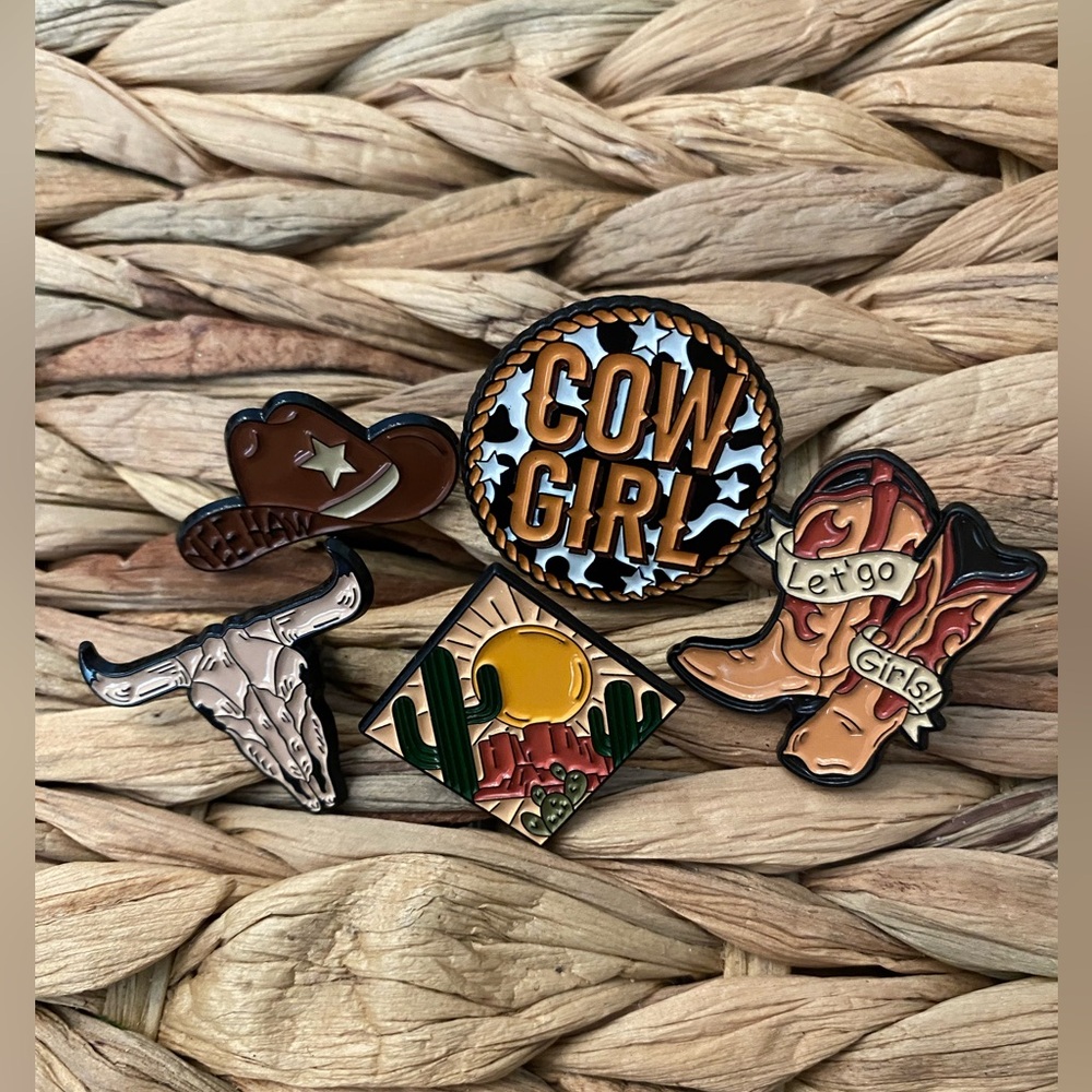 FREE! Long Live Cowgirls! Western Collectible 5 Enamel Pin Set